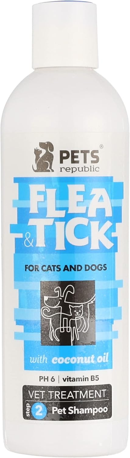 Pets republic flea & tick shampoo with coconut oil - 500 ml